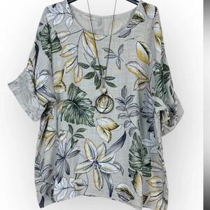 Gorgeous LinenTropical Print Top